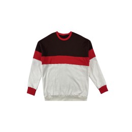 Customized round neck color block pullover sweatshirt design brown white red color block sweatshirt contrasting cuffs winter warm sweatshirt creative sweatshirt sweatshirt supplier Z649 Customized round neck color block pullover sweatshirt design brown white red color block sweatshirt contrasting cuffs winter warm sweatshirt creative sweatshirt sweatshirt supplier Z649